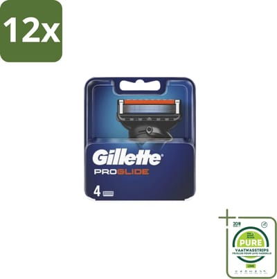 Gillette - Fusion5 ProGlide – Scheermesjes – Navulmesjes – 4 Mesjes - Voordeelverpakking - 12 stuks - Scheermesjes - Scheren