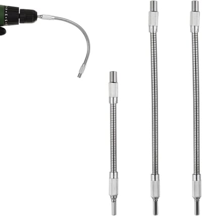 Set van 3 Flexibele Bit Houder met 1/4 Inch Hex Shank, Flexibele Boorverlenging voor Hoekwerk en Schroeven (20cm en 30cm)