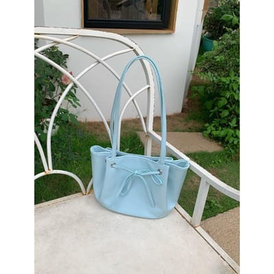 Koreaanse Niche Dumpling Tas Strik Eénschouder Handtas Commuter Onderarmtas Dames Veelzijdige Trekkoord Emmer Tas Trendy gray