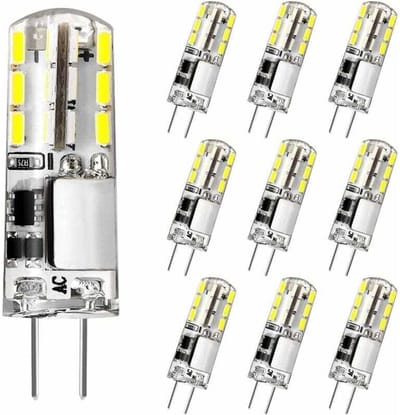lamp-G4 LED-lampen, 12V 2W, equivalent aan een 20W halogeenlamp, koel wit licht 6000K, 180 lumen, flikkervrij, energiebesparende lampen, geschikt voor afzuigkappen en kroonluchters, niet dimbaar, verpakking van 10 stuks.