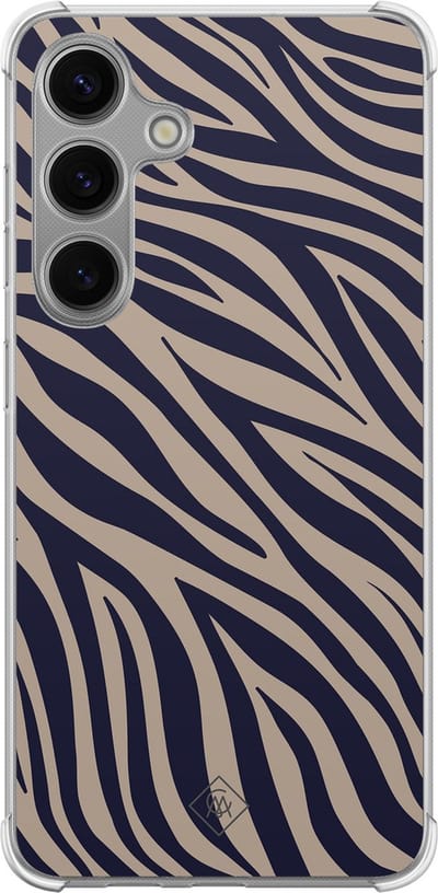 Casimoda® hoesje - Geschikt voor Samsung Galaxy S24 Plus - Wavy Twist - Shockproof case - Extra sterk - TPU/polycarbonaat - Blauw, Transparant