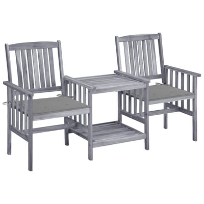 vidaXL - Tuinstoelen - met - tafeltje - en - kussens - massief - acaciahout