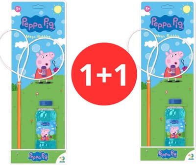 1+1 PROMO - Peppa Pig Mega Bubbles - Bellenblaas - Peppa Pig Speelgoed - met Handige Tool en Navulling 450 ml