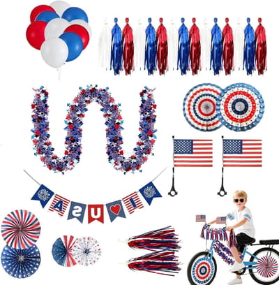 Fietswiel Spaken Versieringen - Fiets Decor Set - Feestelijke Optochten - Vervagingsbestendige Kleuren - 36 x 25 x 5 cm