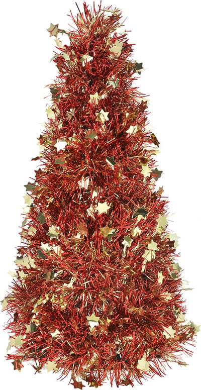 Clayre & Eef Kerstdecoratie Kerstboom Ø 12x27 cm Goudkleurig Kunststof