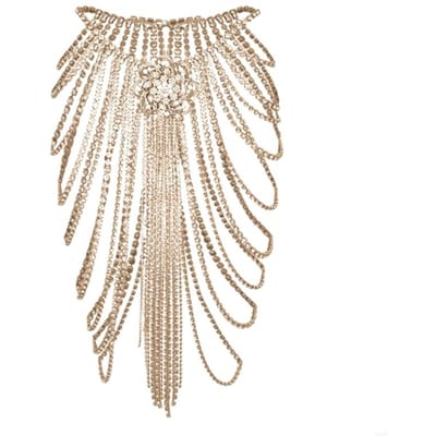 Dames Blingbling Taille Riem Stijlvolle Meerlaagse Kristal Taille Ketting Riem Uitgebreide Ketting Buikketting Voor Buikdans Accessoires beige