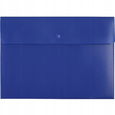 Blauwe A4 PP Envelop Map met Drukknoop - Biurfol