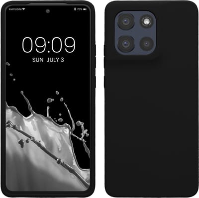 kwmobile telefoonhoesje geschikt voor Motorola Moto G86 5G - Hoesje met siliconen coating - Smartphone case in zwart