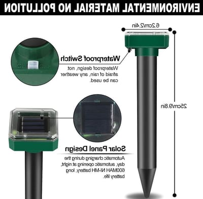 Set van 4 Stuks Ultrasone Moleafschrikker - Waterdichte en Duurzame Oplossing voor Molebestrijding en Dierpreventie