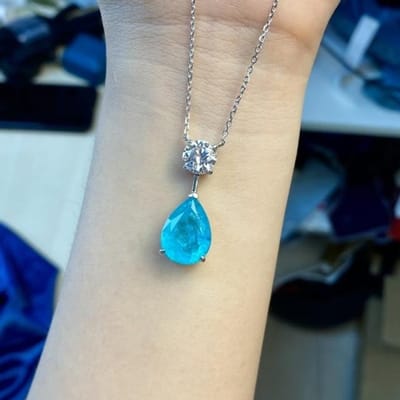Colliers et pendentifs de luxe vintage pour femmes, bijoux fins, pendentif en diamant pour dames, cadeau en argent S925 pour femme beige