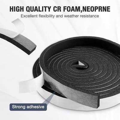 SnelShoppen - Zelfklevende Rubber Dichtstrip voor Deuren en Ramen, Weerbestendig Isolatiemateriaal, Geluids- en Warmte-isolatie, 5 Meter, Zwart