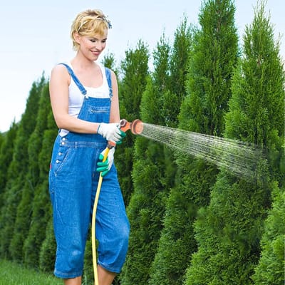 Tuinslang Sproeikop - Watersproeier Slang - Tuinieren en Reinigen - 8 Sproeipatronen - 20 cm - Zwart