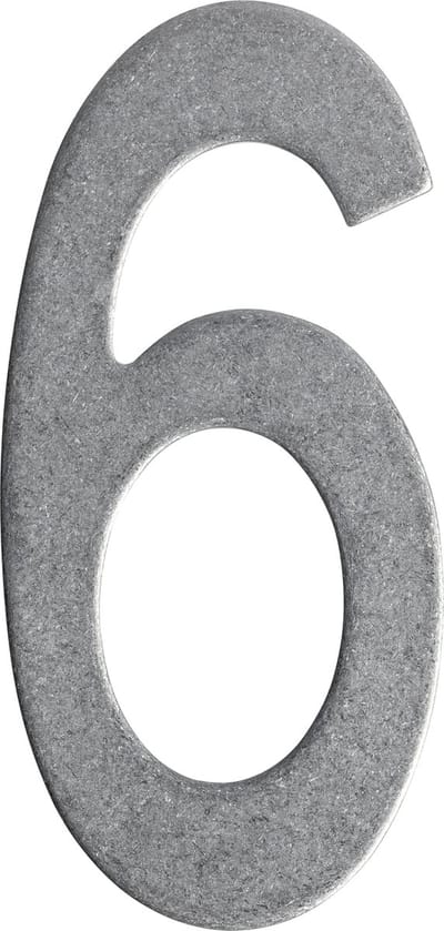 Intersteel Huisnummer 6 150mm rvs getrommeld