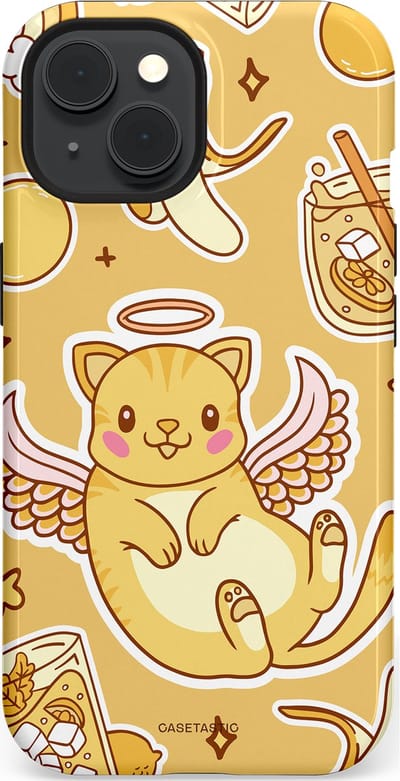 Casetastic Hoesje Geschikt voor Apple iPhone 15 Magsafe - Stijlvolle Beschermende Duo-layer Case - Poezenvleugels