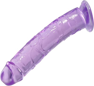 Realistische Dildo met Zuignap – 16cm x 3cm G-spot Stimulatie – Flexibel Jelly Materiaal – Handsfree Seksspeeltje voor Solo Gebruik en Koppels – Geschikt voor Beginners en Gevorderden – Paars