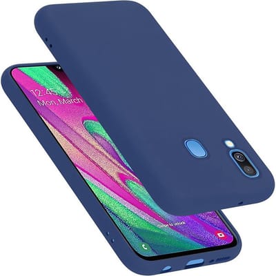 Cadorabo Hoesje geschikt voor Samsung Galaxy A40 in LIQUID BLAUW - Beschermhoes gemaakt van flexibel TPU silicone Case Cover