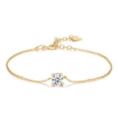 Twice As Nice Armband in verguld zilver, zirkonia 6 mm 16cm+3cm