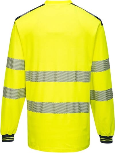 Portwest T185 - PW3 Hi-Vis T-shirt met lange mouw Geel/marine Maat: L