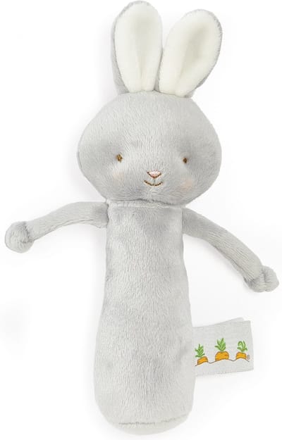 Bunnies By The Bay Rammelaar Konijn - Knuffel - Geborduurde details - 15 cm - Grijs