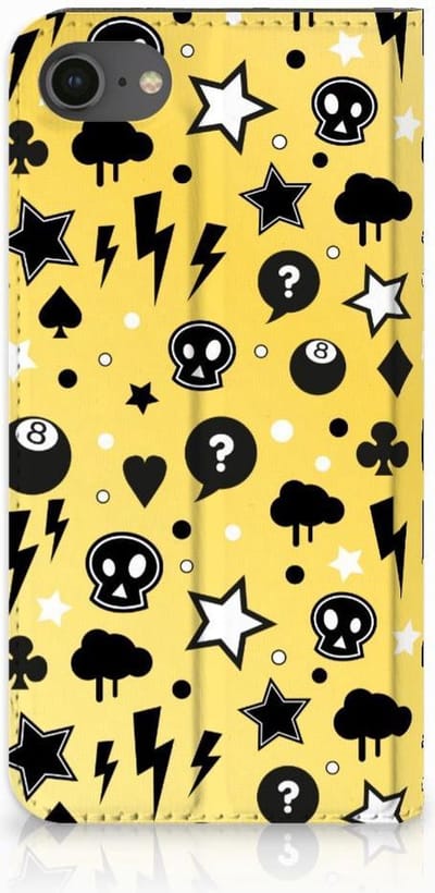 Mobiel BookCase iPhone 7 | 8 | SE (2020) | SE (2022) Punk Geel