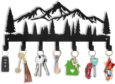 Metalen Sleutelhanger voor Wandmontage, 7 Haakjes Sleutelkastje voor Keuken, Hal en Slaapkamer, Ideaal voor Sleutels en Organisatie