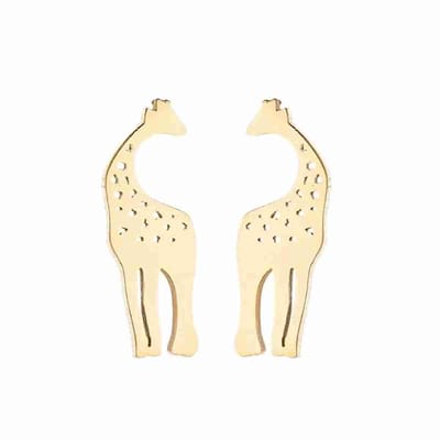 WeLoveSilver - oorstekers - chirurgisch staal - giraf - goudkleurig