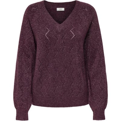 Jacqueline de Yong Jdyaspen life ls v-neck pullover knt bordeaux