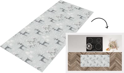 Keukenloper - Loper keuken - Patronen - Hert - Winter - 120x50 cm - Keukenloper vinyl