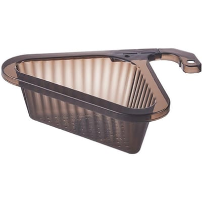 Panier Passoire d'Évier d'Angle Triangulaire Panier d'Évier de Cuisine Passoire d'Évier Sans Perforation avec noir