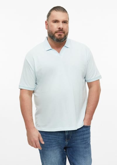 Polo met gestructureerd jacquard en ribgebreide randen s.Oliver