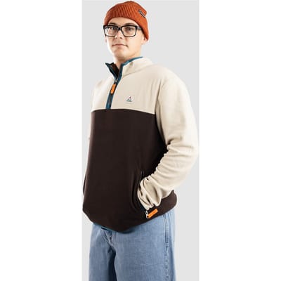 Passenger Set Off Recycled Polar 1/4 Zip Half-Zip Fleece Trui bruin