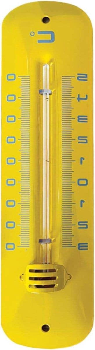 Metalen thermometer - Binnen buiten - Temperatuur meten - Weerbestendig geëmailleerd - 20 cm - Meerkleurig