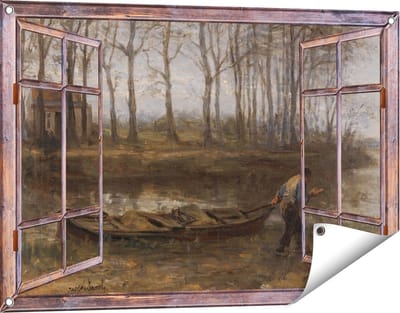 Gards Tuinposter Doorkijk De Zandschipper - Jozef Israëls - 90x60 cm - Tuindoek - Tuindecoratie - Wanddecoratie buiten - Tuinschilderij