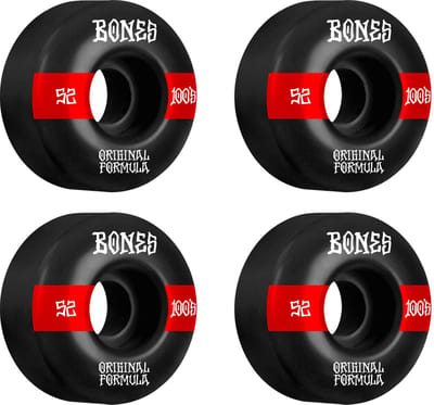 Bones Wheels 100's Black-Red V5 WIDE 52mm