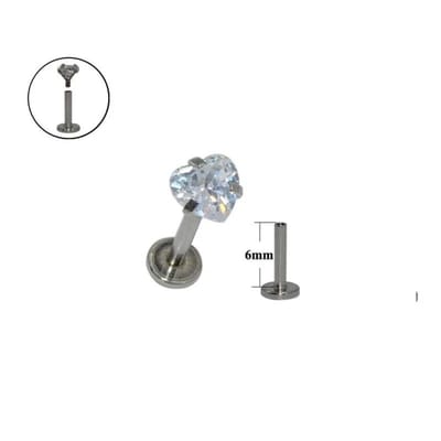 Aramat Jewels | Piercings | Hartvormig Steentje Helix Tragus Piercing 4mm | | | |4mm | | Volwassenen | Verkleurd niet