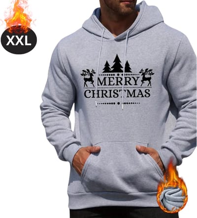 Bovista Kersttrui - Heren - Foute Kersttrui - Christmas Sweater - Cartoonprint - Kerst Sweater - Christmas Jumper - Hoodie - Lichtgrijs - XXL