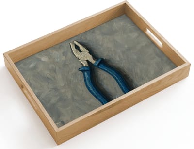 Dienblad hout 40x30 cm - Schootdienblad - Tang - Schilderij - Textuur - Verf - Borrelplank rechthoek - Plateau dienbladen