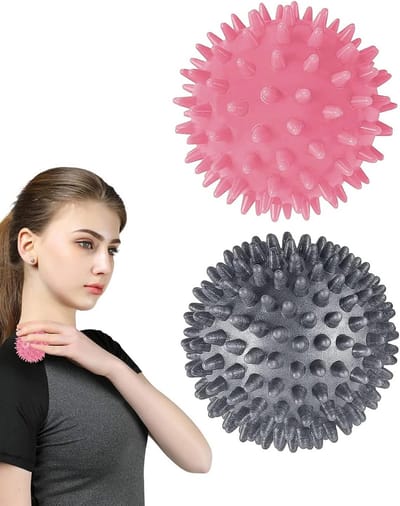 Massagebal voor Egel - 7 cm - Grijs en Roze - Verbeterde doorbloeding - Spierpijnverlichting - ShopVlot