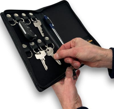Safekeepers Sleuteletui - Sleutelhouder - Echt leer - Unisex - Zwart