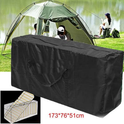 Opbergtas - Opbergtas voor kussens - Beschermhoes Tuinkussens - Tuinkussen Opbergtas - Tuinkussens opbergtas/hoes met rits - Opbergzak Organizer - Zwart - Beschermhoes voor tuinkussens -210D Oxford - 173*76*51cm