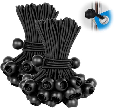 Spanrubbers - organizer - Spanelastiek - Tent Elastieken - Zwart - Tentspanner - Elastiek Koord - Bagagespinnen - Zeilspanner - Tentspanner -3.5mm - 15cm