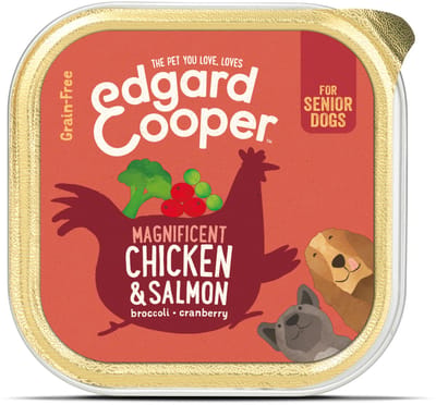 Edgard & Cooper Kip & Zalm Kuipje - Voor senior honden - Hondenvoer - 150g