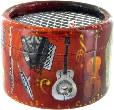 Muziekdoos met zwengel - Draaiorgel karton - Melodie afspelen - Zichtbaar mechanisme - 6 x 6 x 4 cm - Bruin