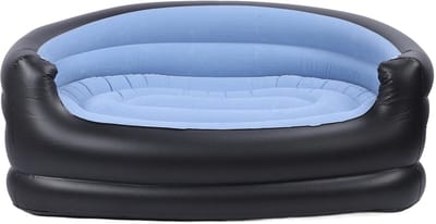 Solidchoice- Opblaasbare Bank - Comfortabele Luchtbank - Draagbare Opblaasbare Stoel - PVC/Fluweel - Inclusief Reparatiepatches - Afmetingen 135 x 84 x 62 cm
