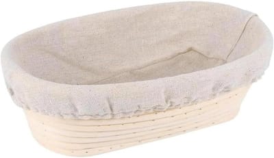 Gaarmand Brood - Rijsmand Riet - Brood Bakken - Handgevlochten Rotan - 21 x 14 x 8 cm - Natuurlijk