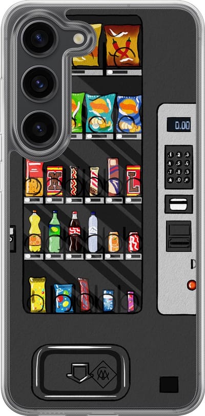 Casimoda® hoesje - Geschikt voor Samsung Galaxy S23 Plus - Snoepautomaat - 2-in-1 case - Schokbestendig - Snoep - Verhoogde randen - Multi, Transparant