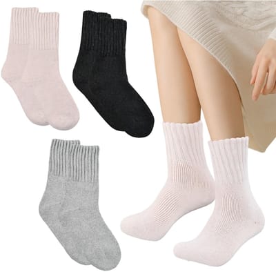 Dailygoods - 3 paar modieuze damessokken, zachte thermische premium kwaliteit, dik, comfortabel en ademend, basic damessokken, geschikt voor sport, vrije tijd en feesten, maat 37-42