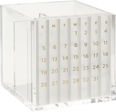 Bureau Organizer - Penhouder Kalender - Bureau Opruimen - Twee Vakken - 10x10x10 cm - Transparant