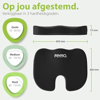 Orthopedisch Zitkussen - Ergonomisch Comfort voor Bureaustoelen en Auto's, Verlicht Stuitbeenpijn en Verbeterd Zitcomfort