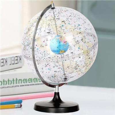 Hemelglobe - Sterrenkaart bol - Astronomie Leren - 88 Sterrenbeelden - 32 cm - Zwart